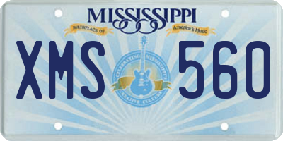 MS license plate XMS560