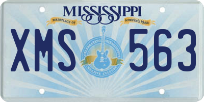 MS license plate XMS563