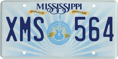 MS license plate XMS564