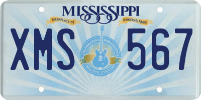 MS license plate XMS567