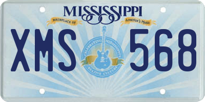 MS license plate XMS568