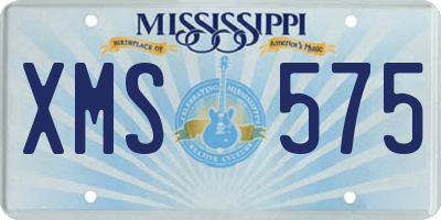 MS license plate XMS575