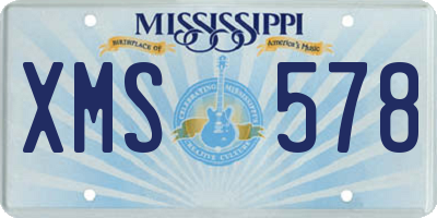 MS license plate XMS578
