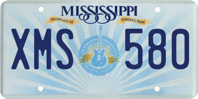 MS license plate XMS580