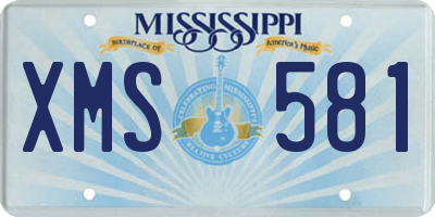 MS license plate XMS581