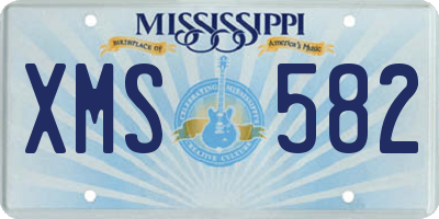 MS license plate XMS582