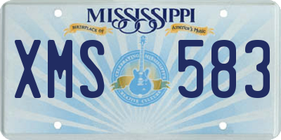 MS license plate XMS583