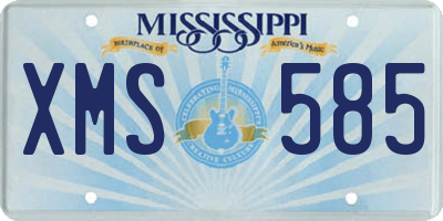 MS license plate XMS585