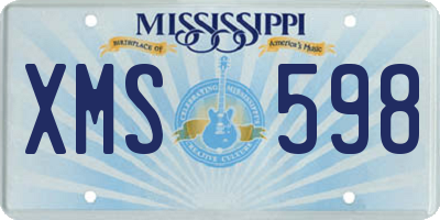 MS license plate XMS598