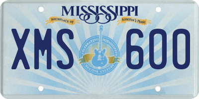 MS license plate XMS600