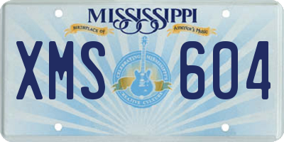 MS license plate XMS604