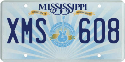 MS license plate XMS608