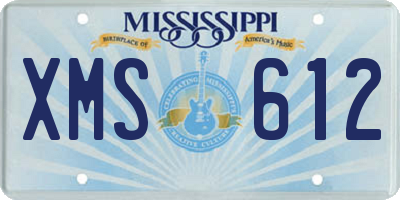 MS license plate XMS612