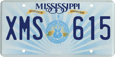 MS license plate XMS615