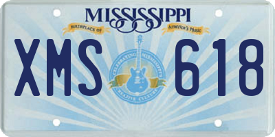 MS license plate XMS618