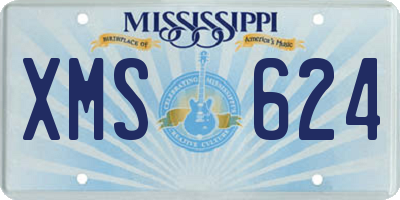 MS license plate XMS624