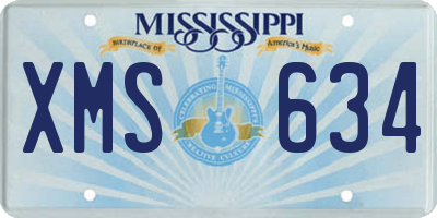 MS license plate XMS634