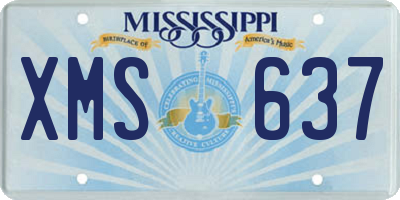 MS license plate XMS637