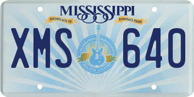 MS license plate XMS640