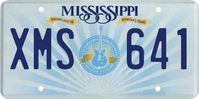 MS license plate XMS641