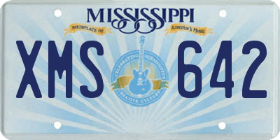 MS license plate XMS642