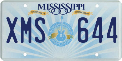 MS license plate XMS644