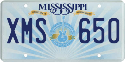 MS license plate XMS650