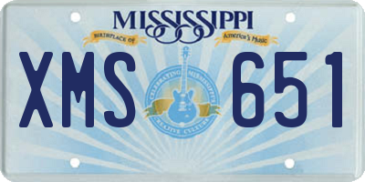 MS license plate XMS651