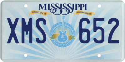 MS license plate XMS652