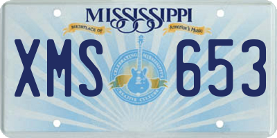 MS license plate XMS653