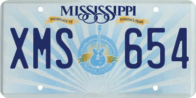 MS license plate XMS654
