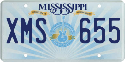 MS license plate XMS655