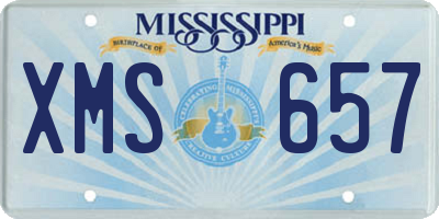 MS license plate XMS657