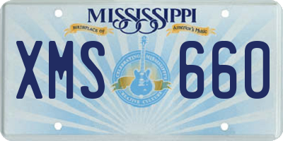 MS license plate XMS660