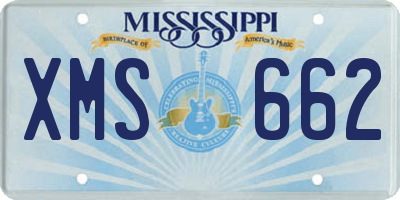 MS license plate XMS662
