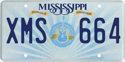 MS license plate XMS664