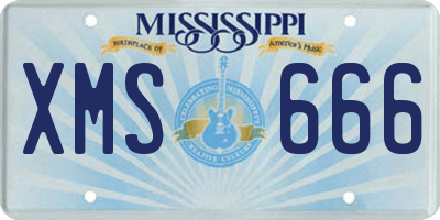 MS license plate XMS666