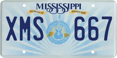 MS license plate XMS667
