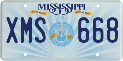 MS license plate XMS668