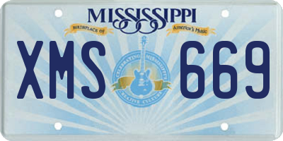 MS license plate XMS669