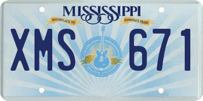MS license plate XMS671