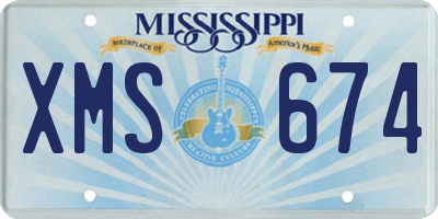 MS license plate XMS674