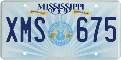 MS license plate XMS675