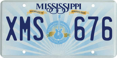 MS license plate XMS676