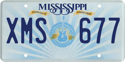 MS license plate XMS677