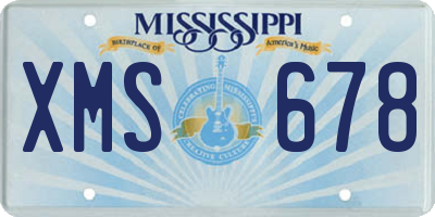 MS license plate XMS678