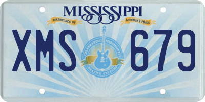 MS license plate XMS679