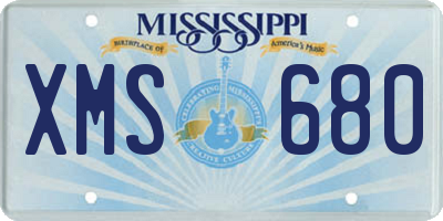 MS license plate XMS680