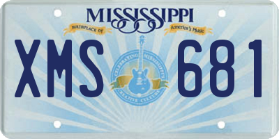 MS license plate XMS681