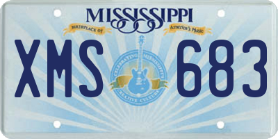 MS license plate XMS683